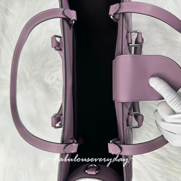 Coach Maggie Tote Bag Shoulder Bag In Signature Leather/Silver/Jasmine CY672 NWT - Picture 8 of 9